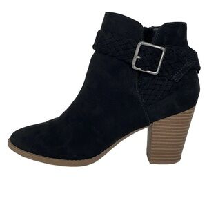 SM New York Boots Women's 6.5 Black Barbie Ankle Bootie Zip Pointed Toe